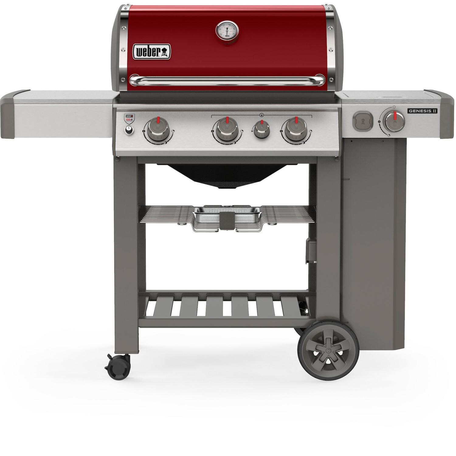 Weber Genesis II E-330 Propane Gas Grill with Sear Burner & Side Burner - Crimson - 61032001