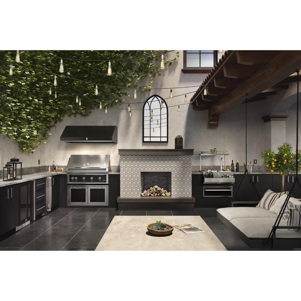 Hestan GVP54-OR 54-Inch 1200 CFM Wall Mount Vent Hood - Citra - Stealth Finish Vent Hood Shown with Full Kitchen - Lifestyle thumbnail