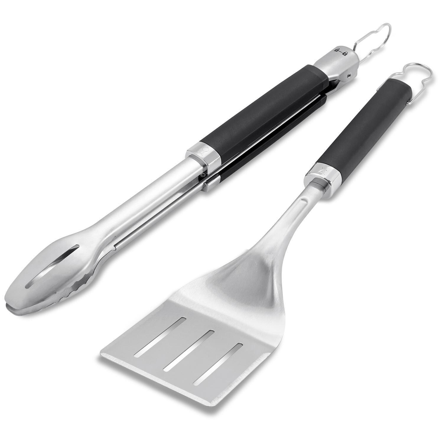 Weber 6771 Precision Grill Tongs & Spatula - White Background thumbnail
