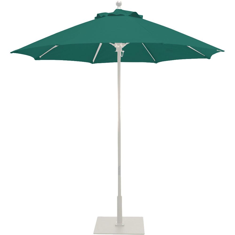 Galtech 7.5 Ft. Octagonal Aluminum Patio Umbrella W/ Manual Lift - White Frame W/ Forest Green Sunbrella Fabric (Umbrella Base Not Included) thumbnail
