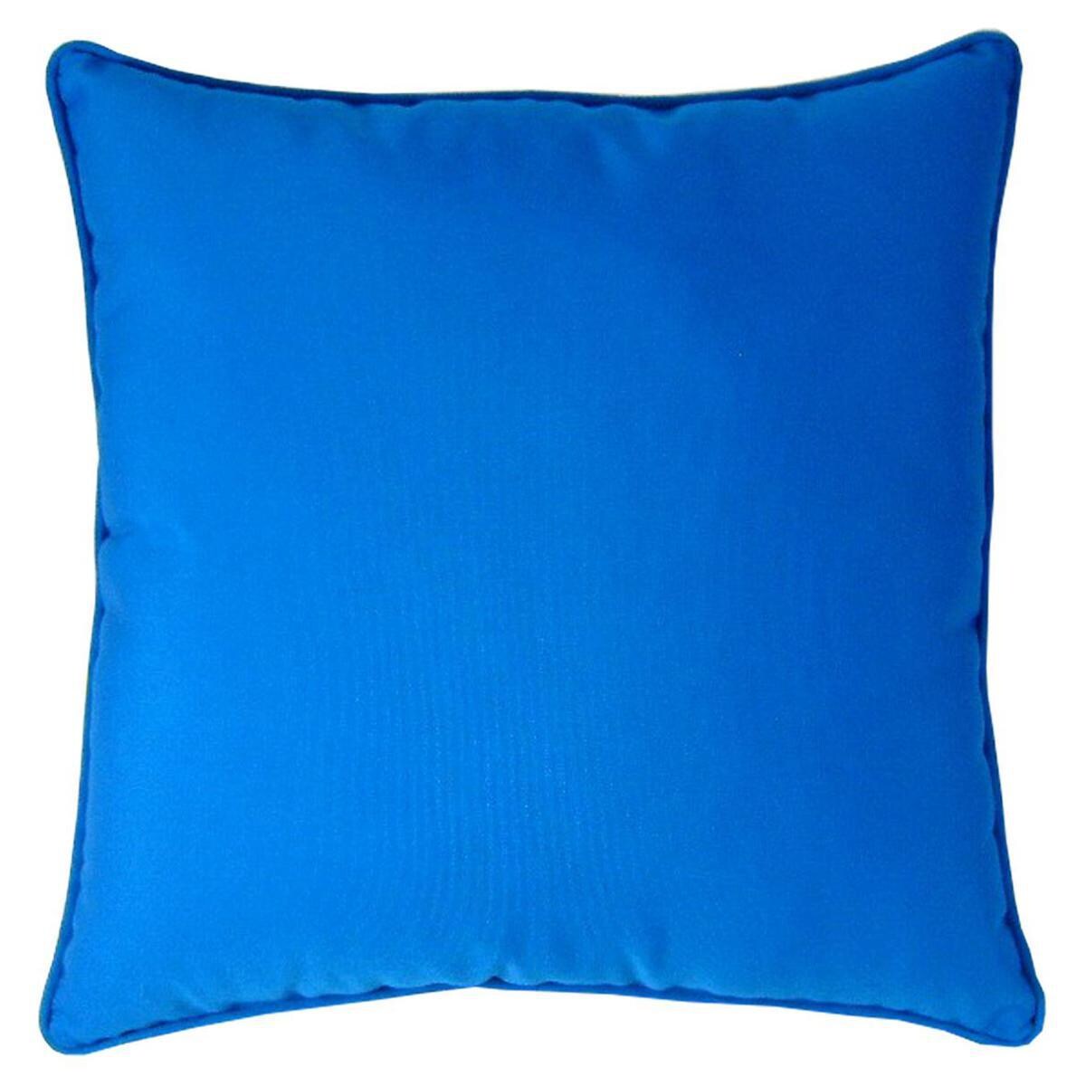 Sunbrella Canvas Pacific Blue Outdoor Throw Pillow W Piping By
