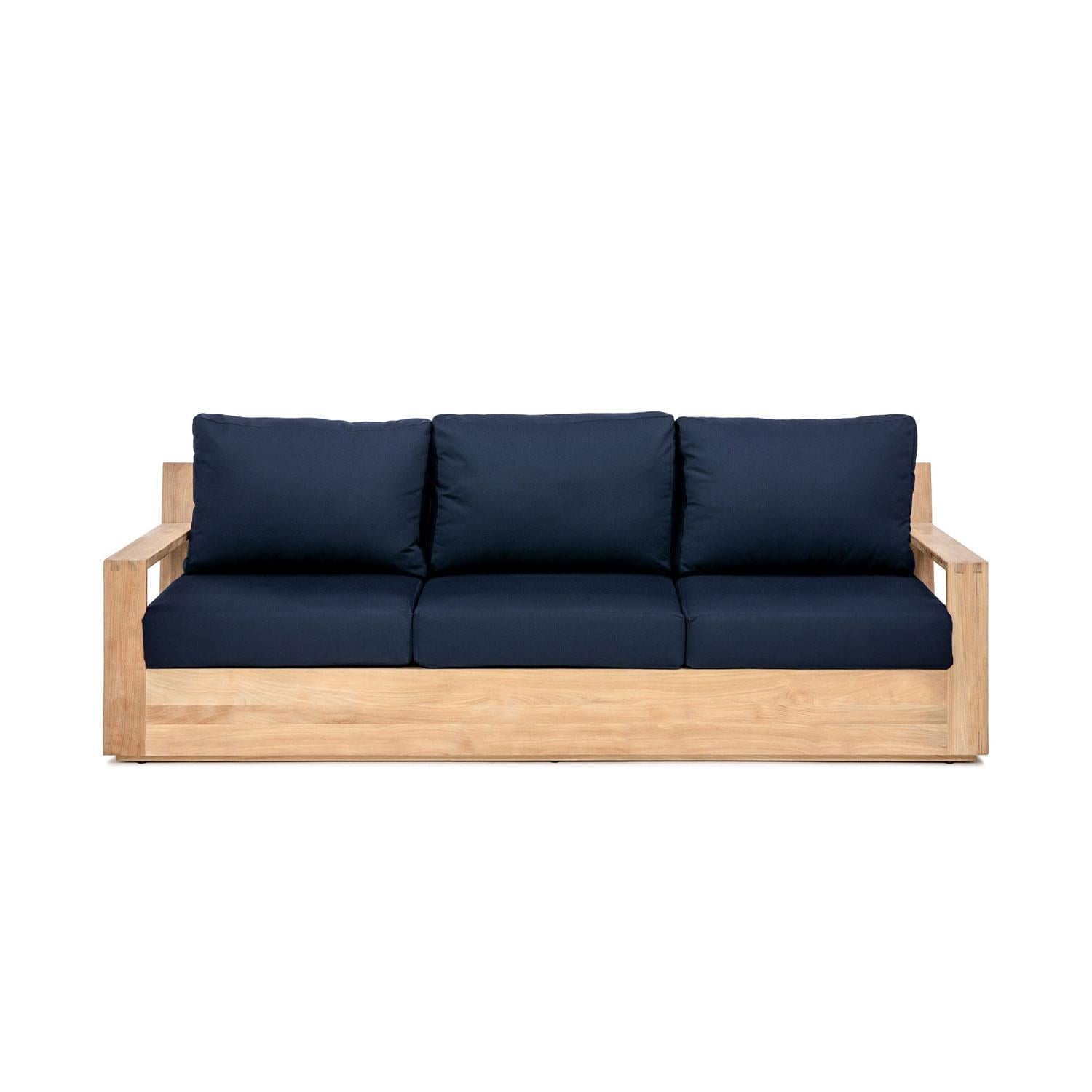 Scape Key 3 Person Teak Sofa in Indigo by Lakeview Outdoor Designs