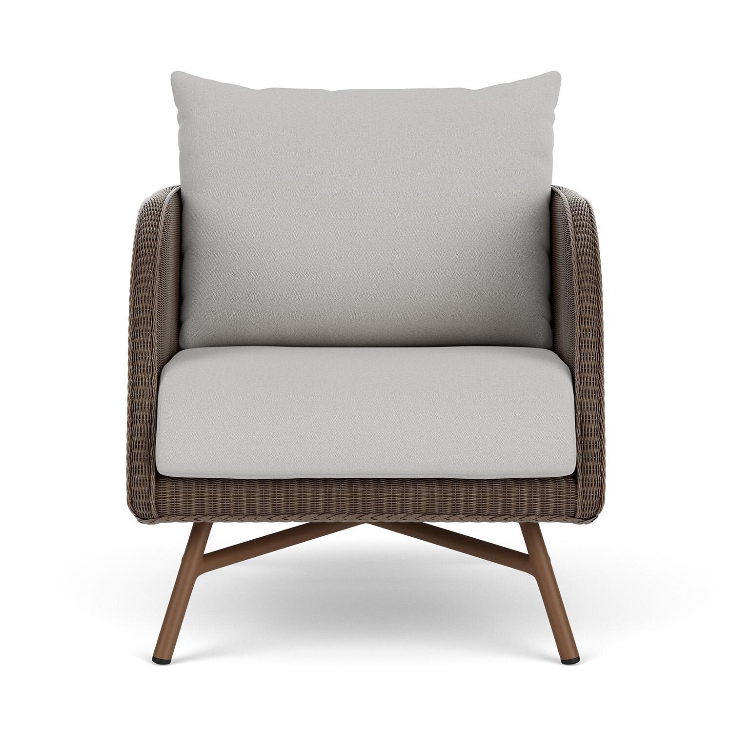 Lloyd Flanders Essence Lounge Chair W/Tundra Dove Fabric - Bark Finish thumbnail