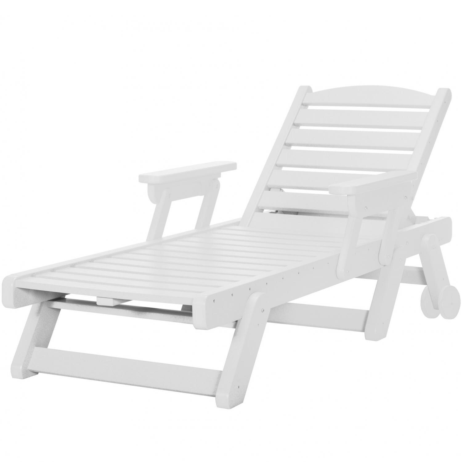 Pawleys Island Sunrise Poly Lumber Patio Chaise Lounge White BBQGuys