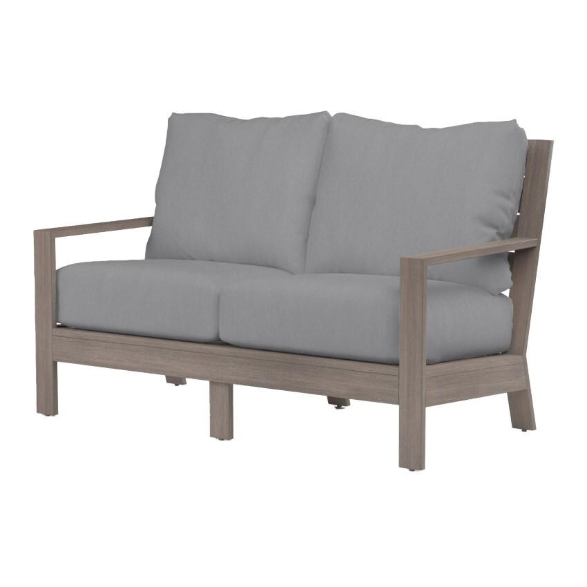 Laguna Aluminum Loveseat in Driftwood/Canvas Granite by Sunset West