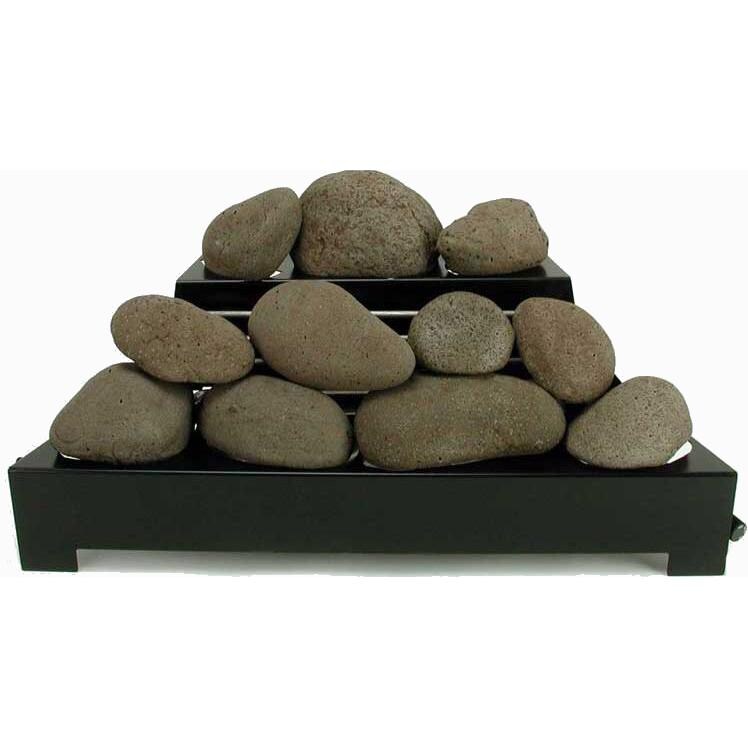 Rasmussen 24-Inch Brown ALTERNA FireStone Set With Vent-Free Black Chassis Burner thumbnail