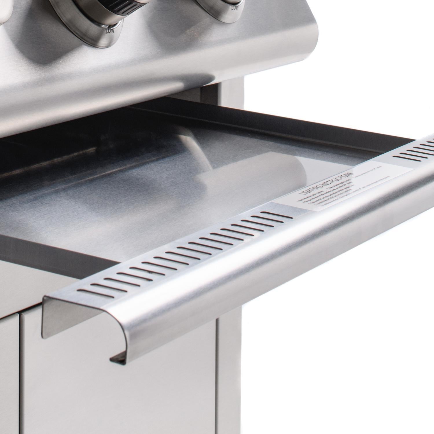 Blaze BLZ-4LBM-LP 32-Inch Propane Gas Grill - Drip Tray Pulled Out (Shown On Cart Model) - Detail thumbnail