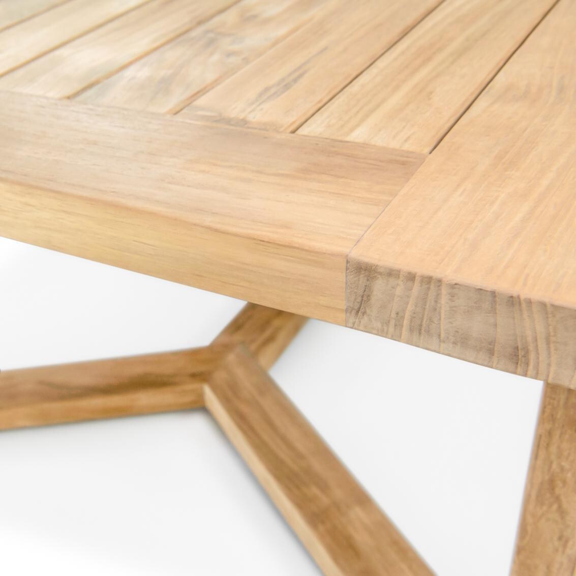 Teak + Table Breeze Olefin Rope & Teak Patio Seating Set in Charcoal/Carbon - Table - Detail thumbnail