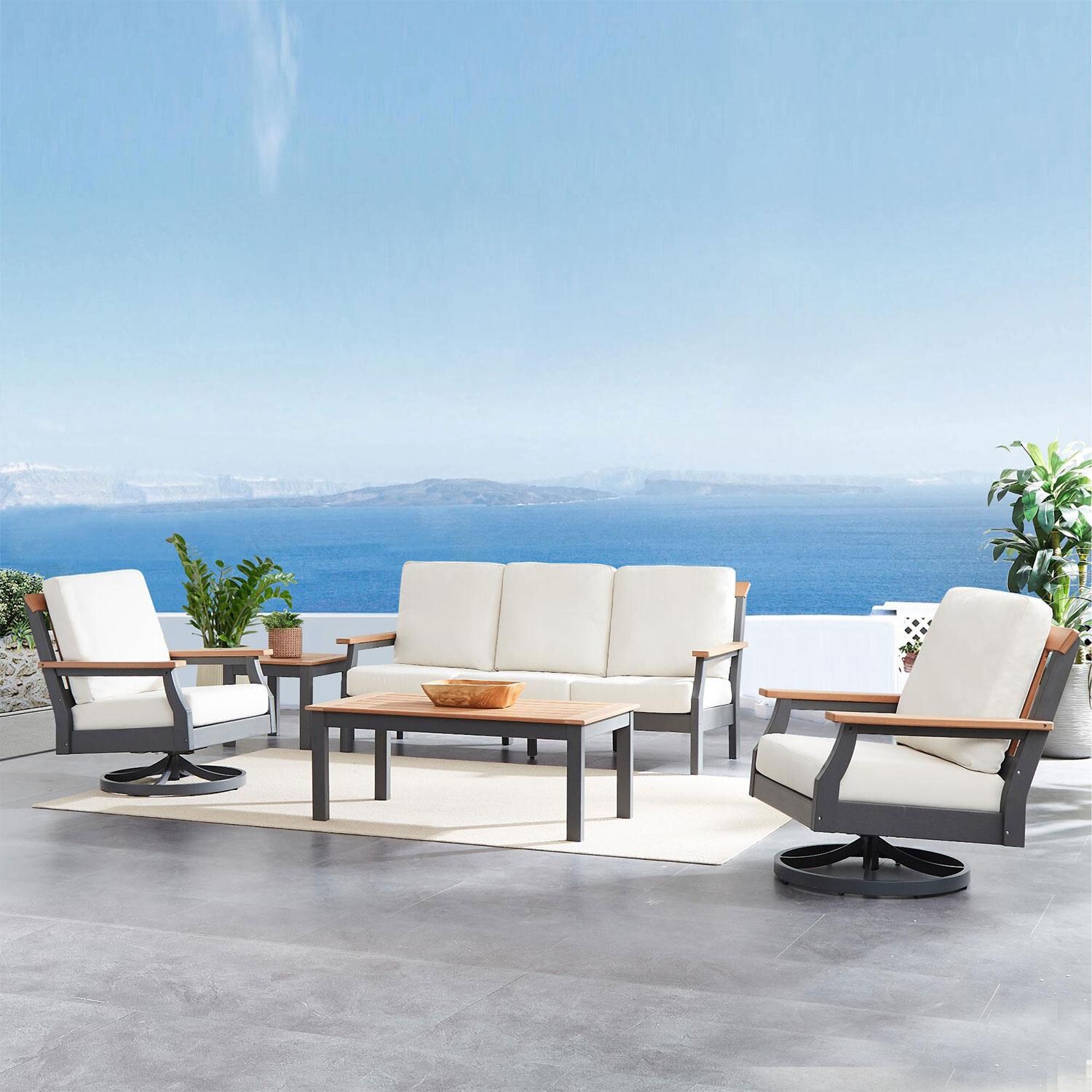 Sabine Landing 22 Inch Polyresin Side Table by Lakeview Outdoor Designs - Beach View - Lifestyle thumbnail