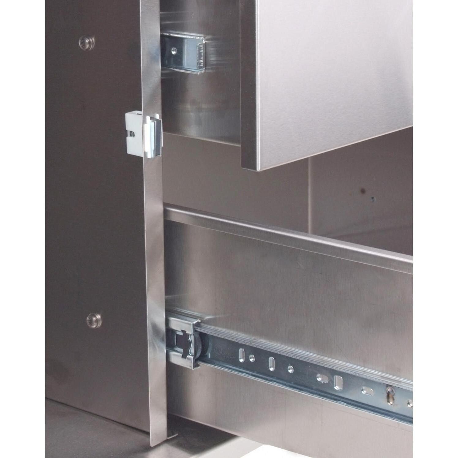 Commercial Grade Drawer Glides on Stainless Steel Cart for Primo Large Round Kamado thumbnail