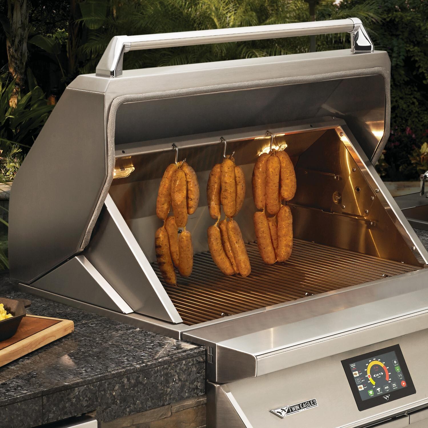 Twin Eagles TEPG36R 36-in Built-In Stainless Steel Pellet Grill & Smoker w/ Rotisserie - Hanger Hooks - Detail thumbnail