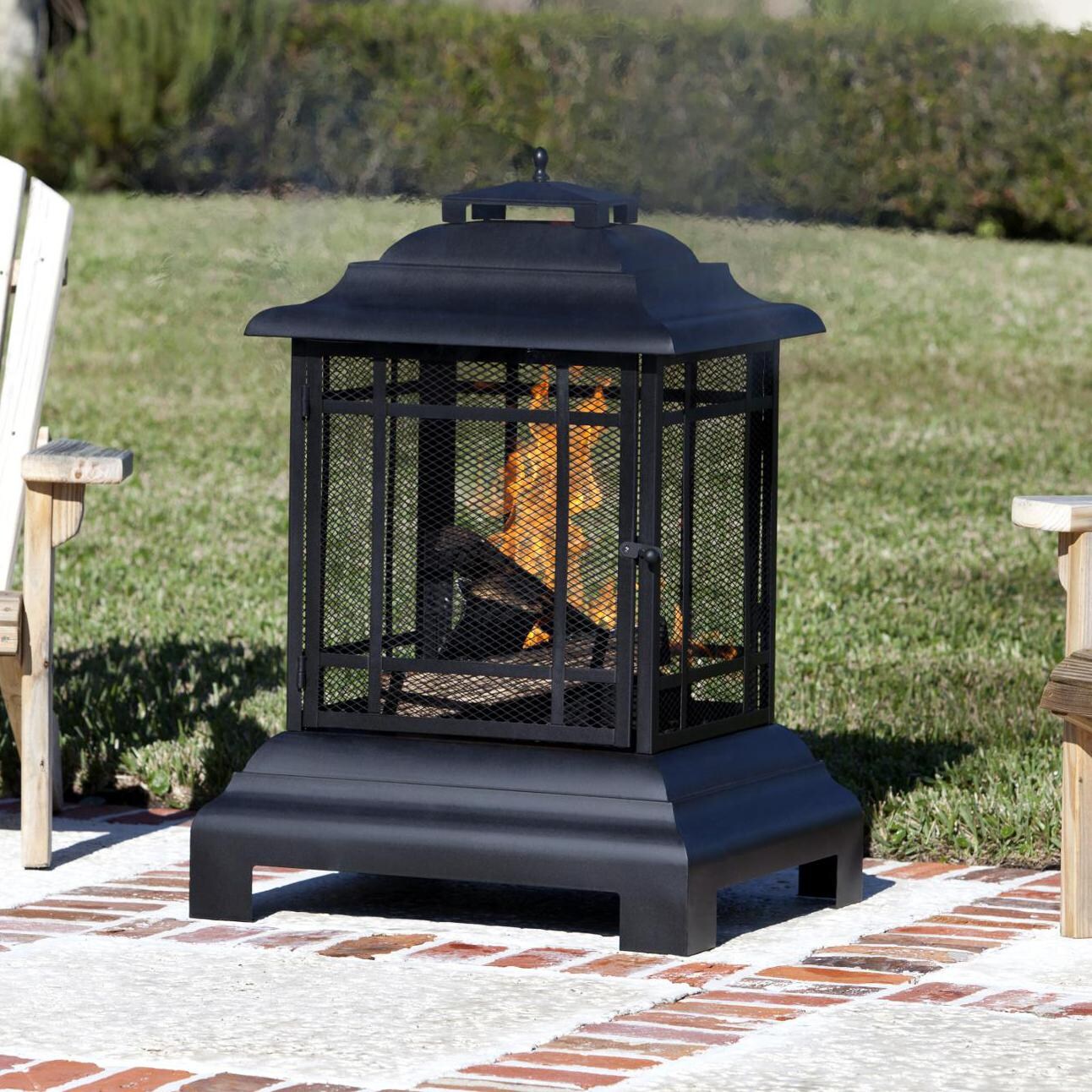 Fire Sense Pagoda 24-Inch Wood-Burning Fire Pit - Black - 2679 thumbnail