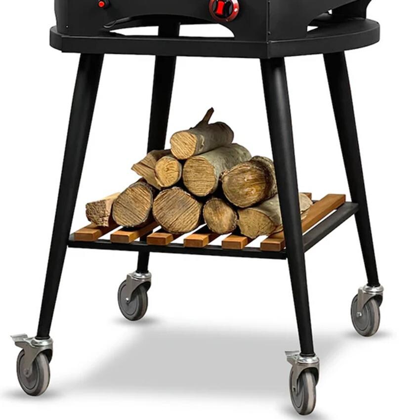 WPPO WKI-TRO66 Wheeled Trolley for Infinity 66 Oven - Wood Storage - White Background thumbnail