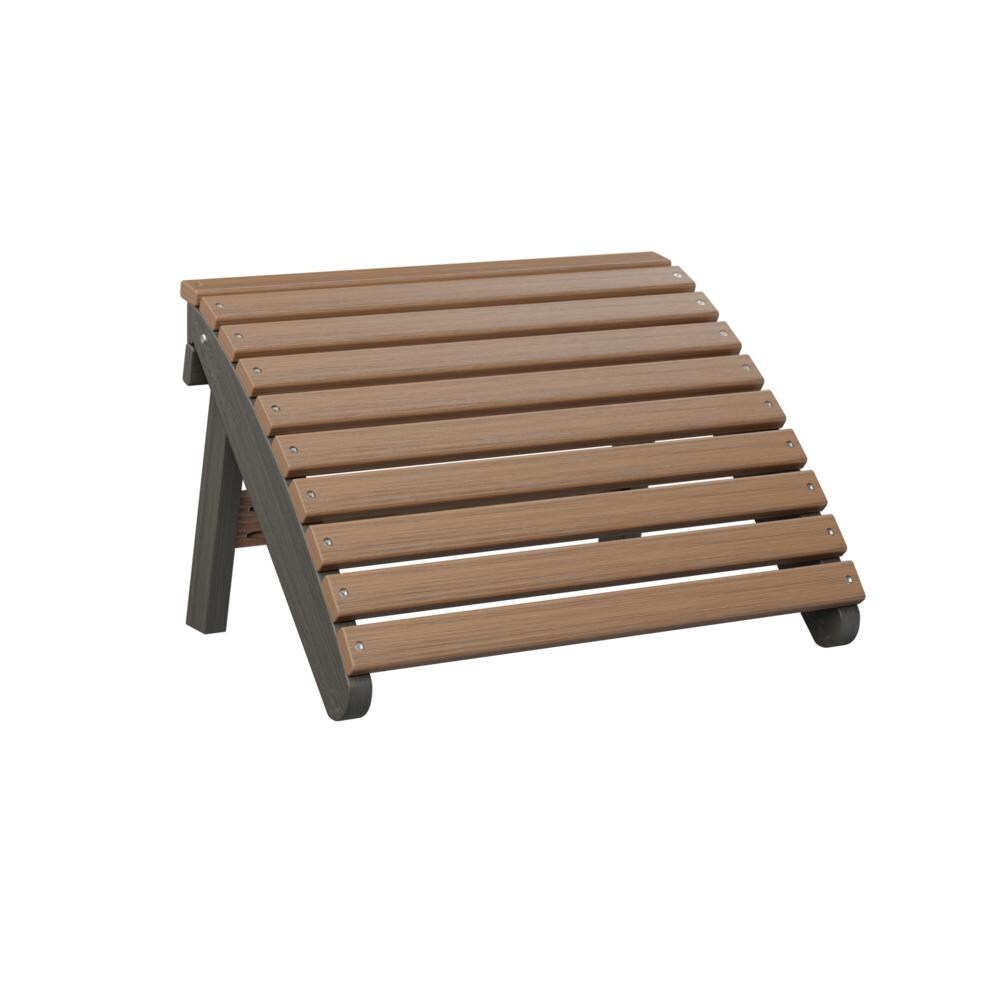 Recycled Plastic Folding Adirondack Ottoman in Antique Mahogany/Coastal Gray by Berlin Gardens