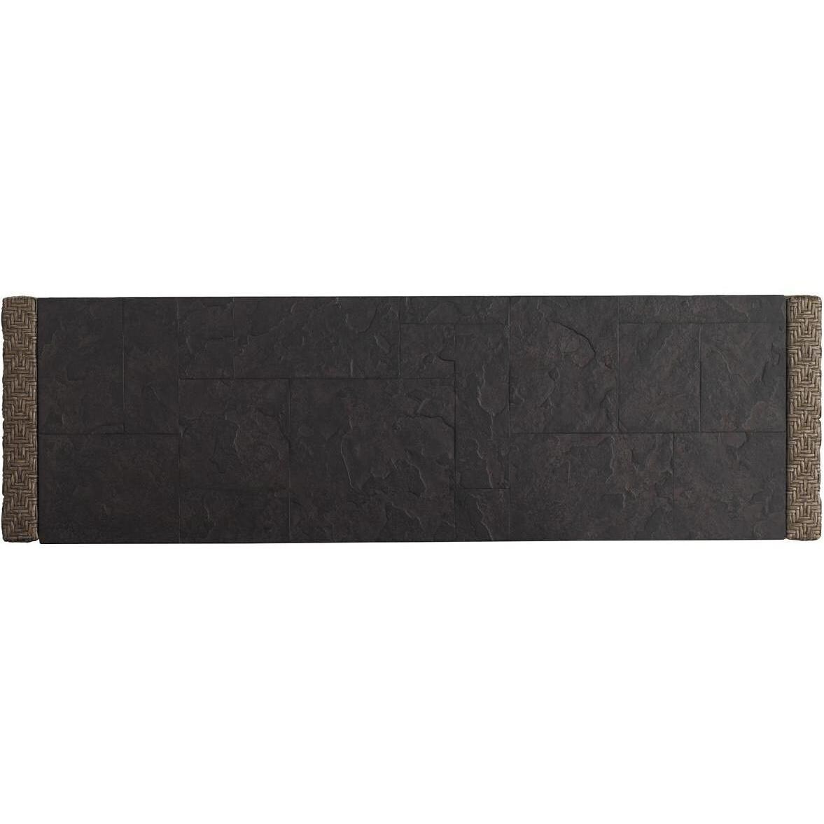 Tommy Bahama 3230-966 Blue Olive Wicker Patio Buffet Table w/ Weatherstone Top - Weatherstone Top thumbnail