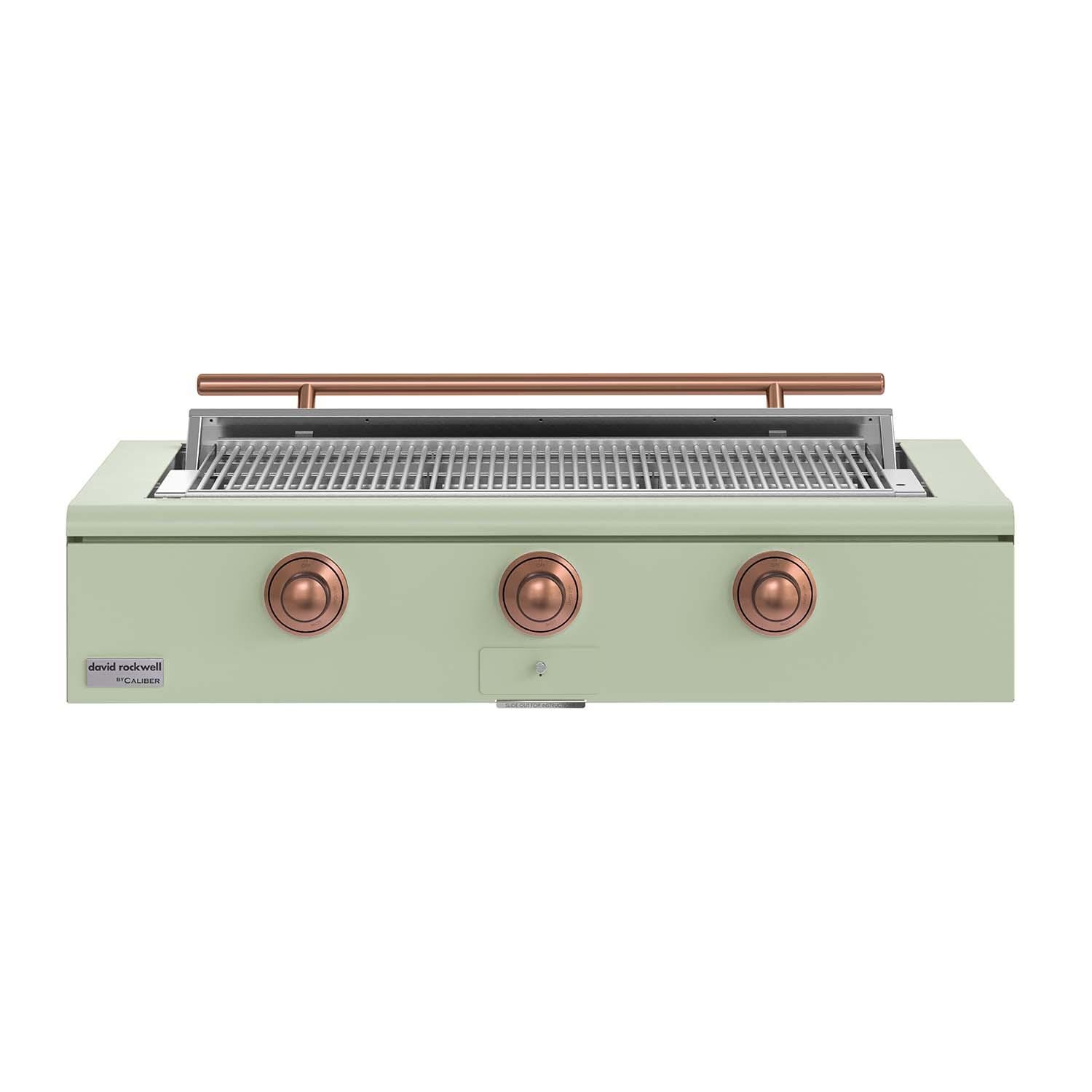 Caliber CRG-48BL00-A-129-H03 48-in Propane Built-In Rockwell Grill - Sage w/ Copper Hardware - White Background thumbnail