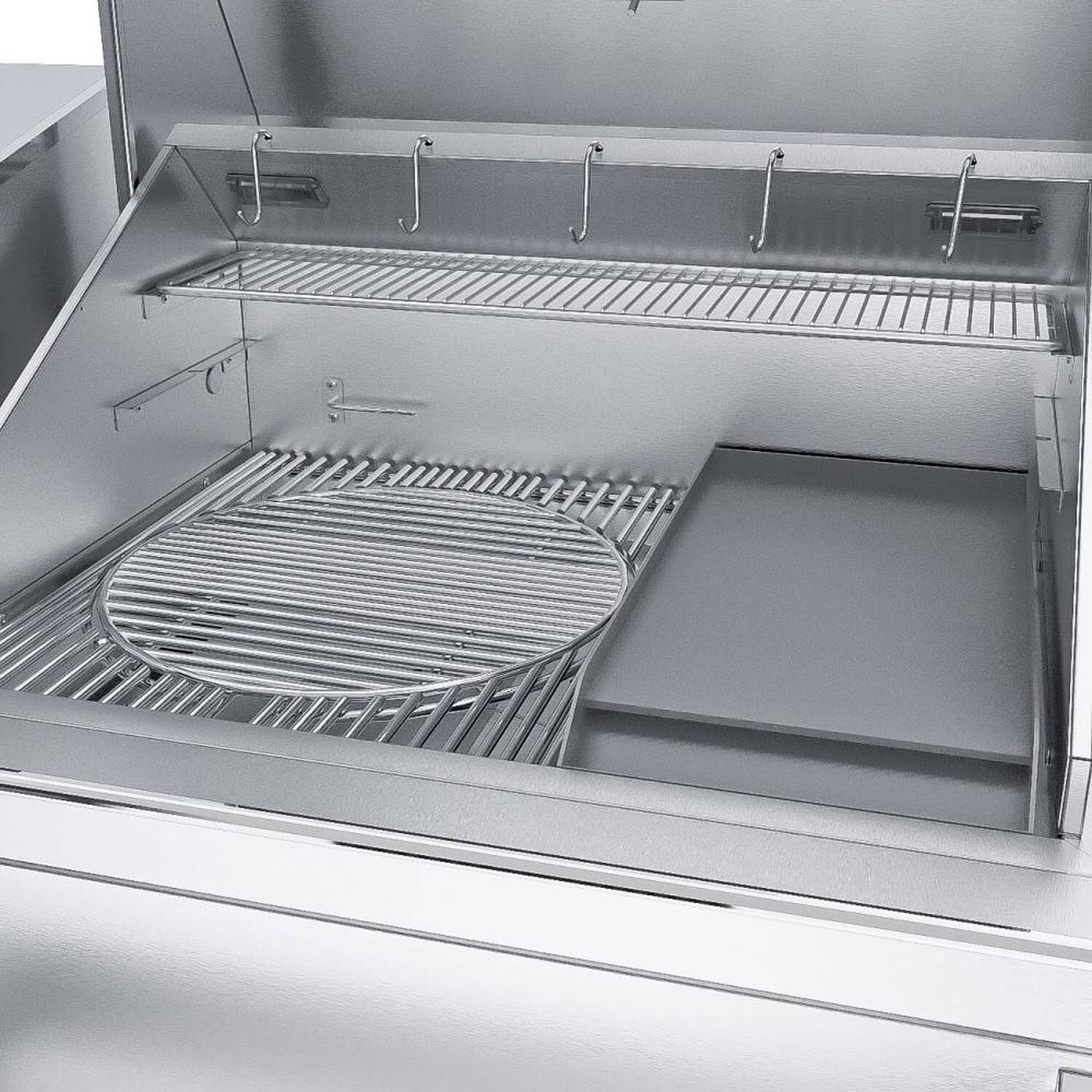 Sunstone Grills SUNPLT40 40 Inch Electric Pellet Grill W/ Cold Smoker - Griddle Accessory - White Background thumbnail