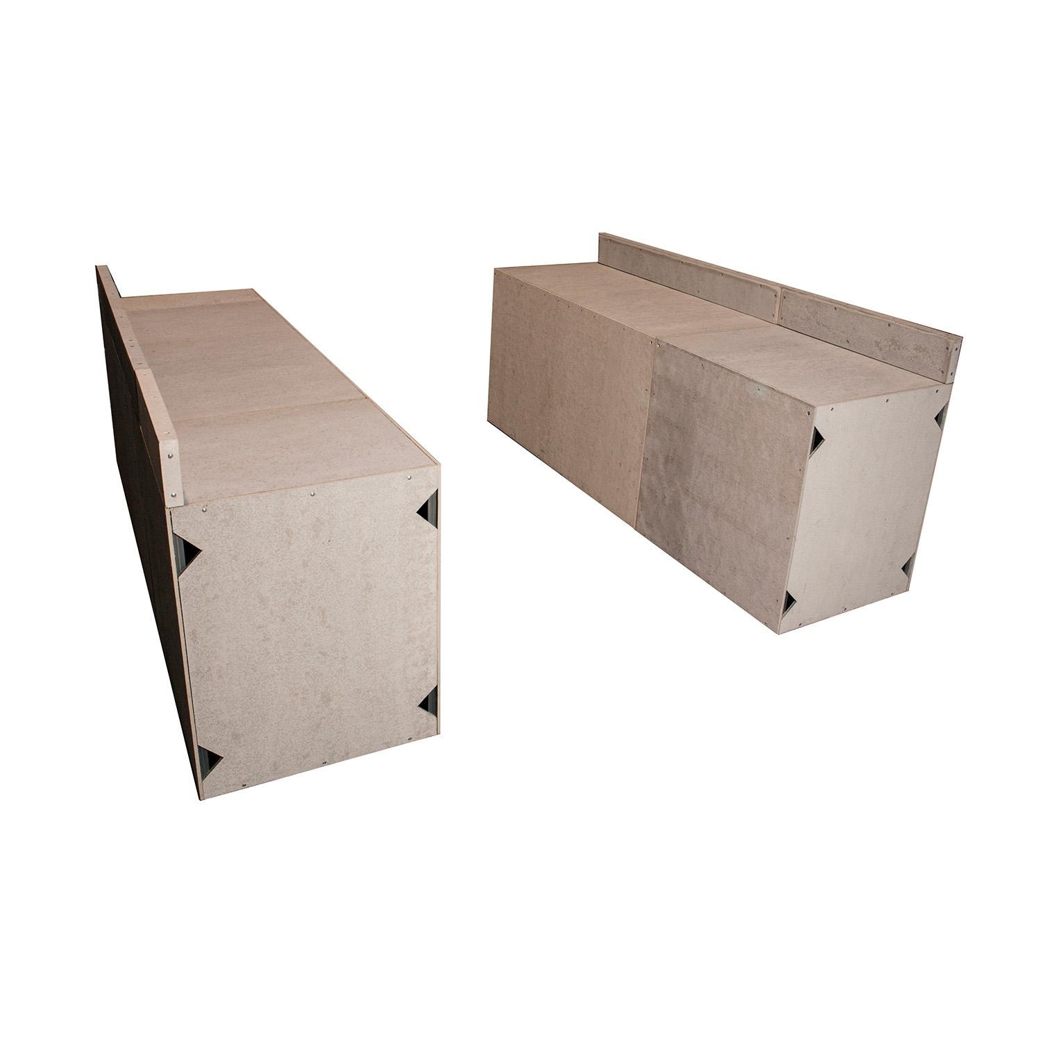 Universal 8 ft Galley Format Outdoor Kitchen System Appliance and Storage Cabinets W/Backsplashes On Both Sides