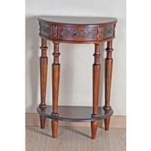 International Caravan Carved Wood Half Moon Two-Tier Console Table - 3889 image