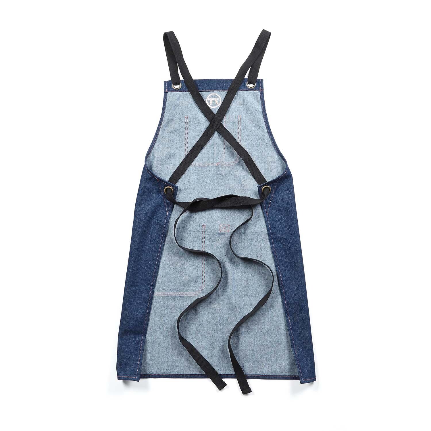 Outset  76493 Blue Denim Apron - Back View - White Background thumbnail