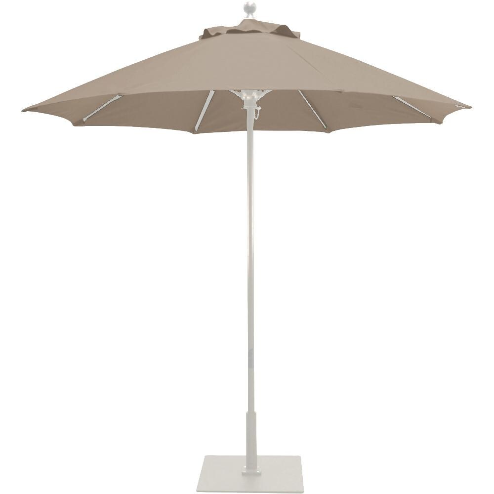 Galtech 7.5 Ft. Octagonal Aluminum Patio Market Umbrella W/ Push Lift - White Frame W/ Sunbrella Canvas Camel Canopy