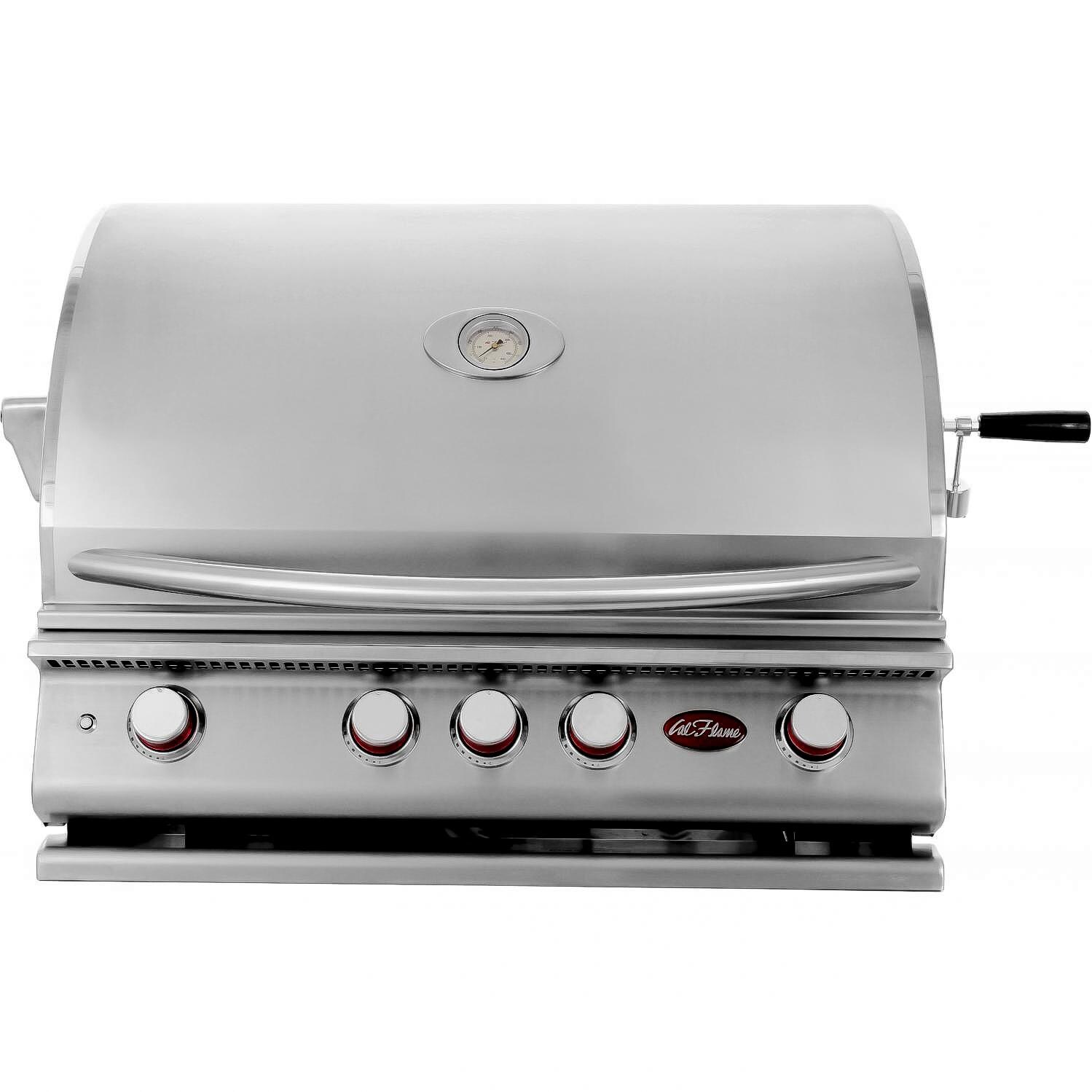 Cal Flame P4 32-Inch 4-Burner Built-In Propane Gas BBQ Grill With Rotisserie - BBQ19P04