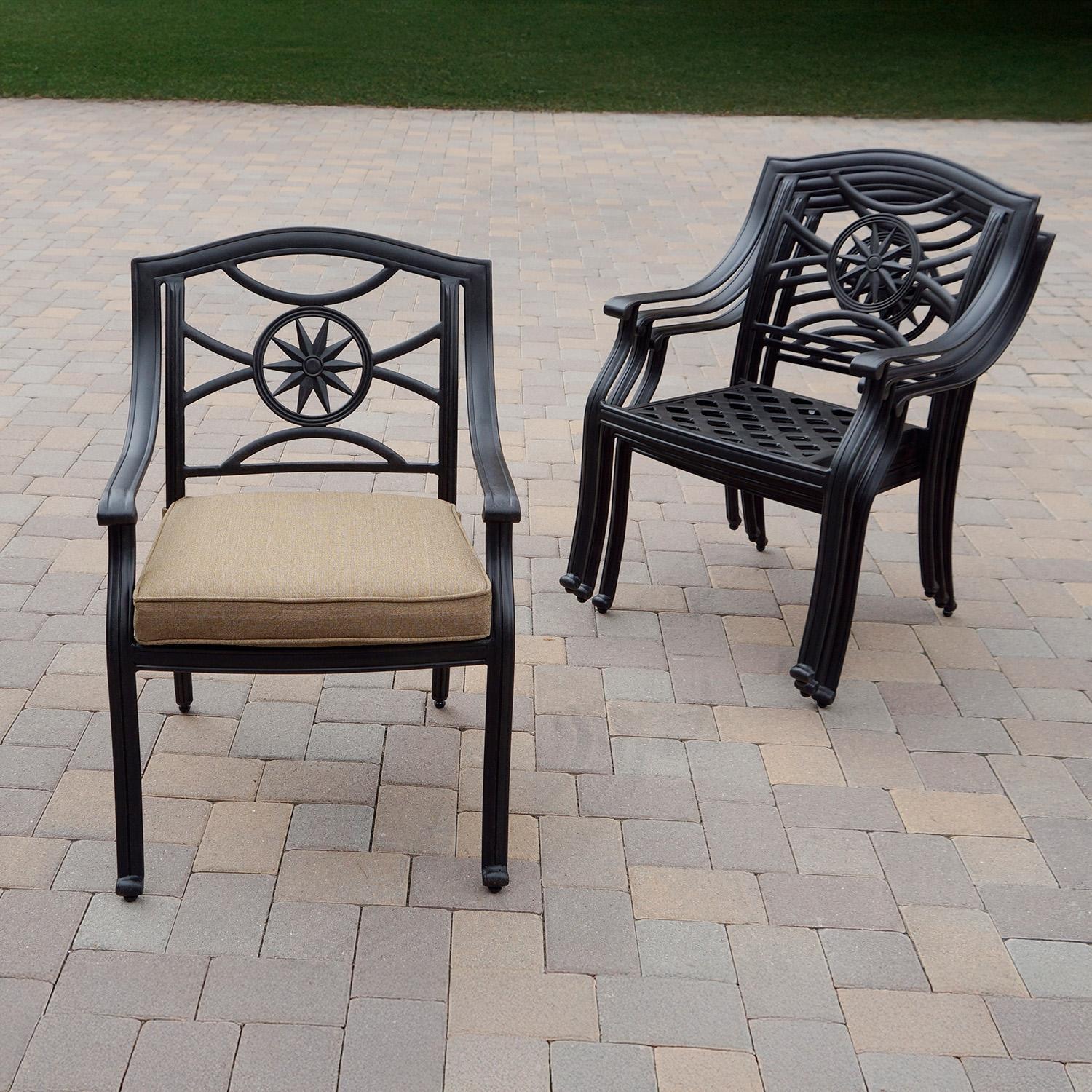Darlee B/DL503-11PCD-2350LE Ten Star 11 Pc Cast Aluminum Dining Set in Antique Bronze - Stackable Chairs - Lifestyle thumbnail