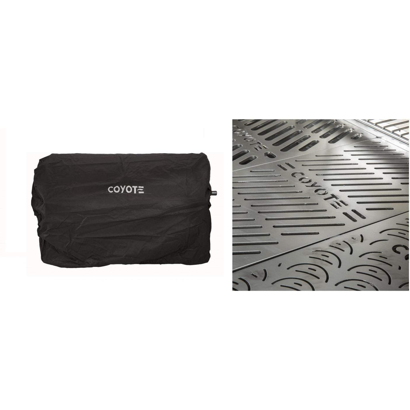 Coyote Grill Cover & Signature Cooking Grates Bundle For 36Inch Built