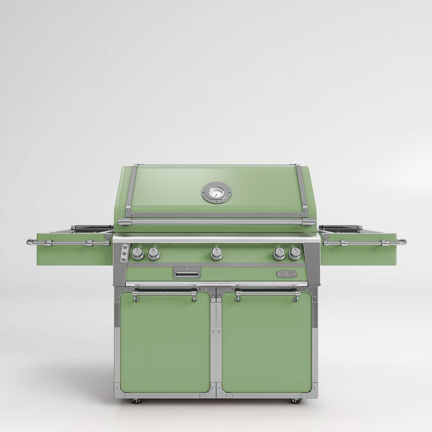 Officine Gullo BBQ42FS03 42-Inch OG Professional Propane Grill Cart in Matcha - White Background thumbnail