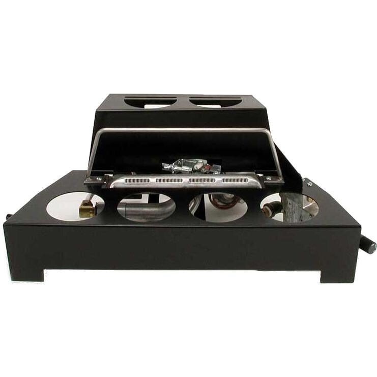 Rasmussen 20-Inch Natural ALTERNA See-Thru FireBall Set With Vent Free Propane Black Chassis Burner - Variable Flame Remote