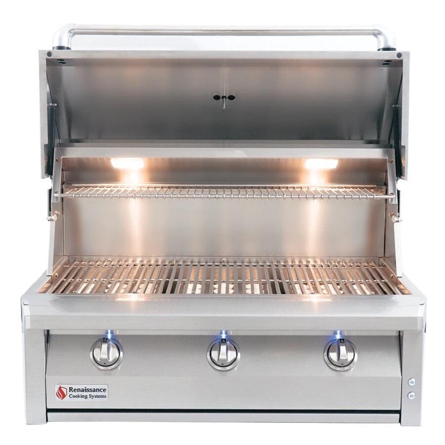 American Renaissance Grill by RCS ARG36 LP 36-Inch 3-Burner Built-In Propane Gas Grill - Open thumbnail