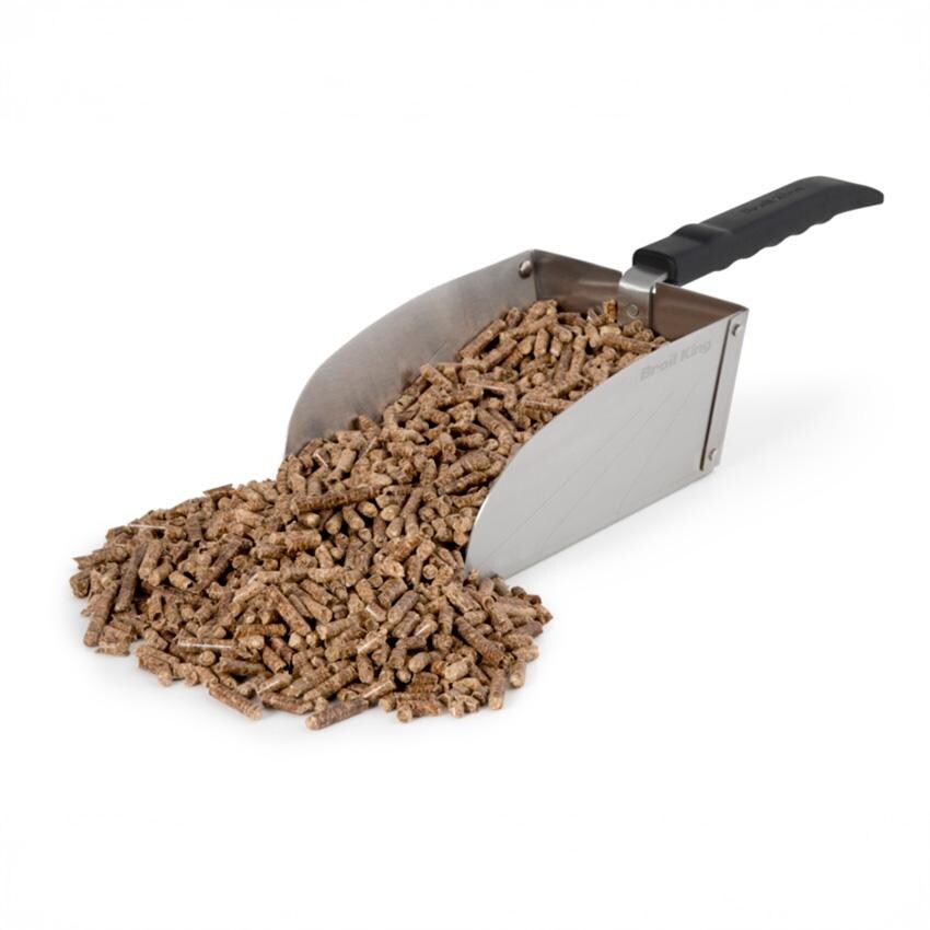 Broil King Stainless Steel Pellet/ Charcoal Scoop - 63946 - Full Scoop - White Background thumbnail