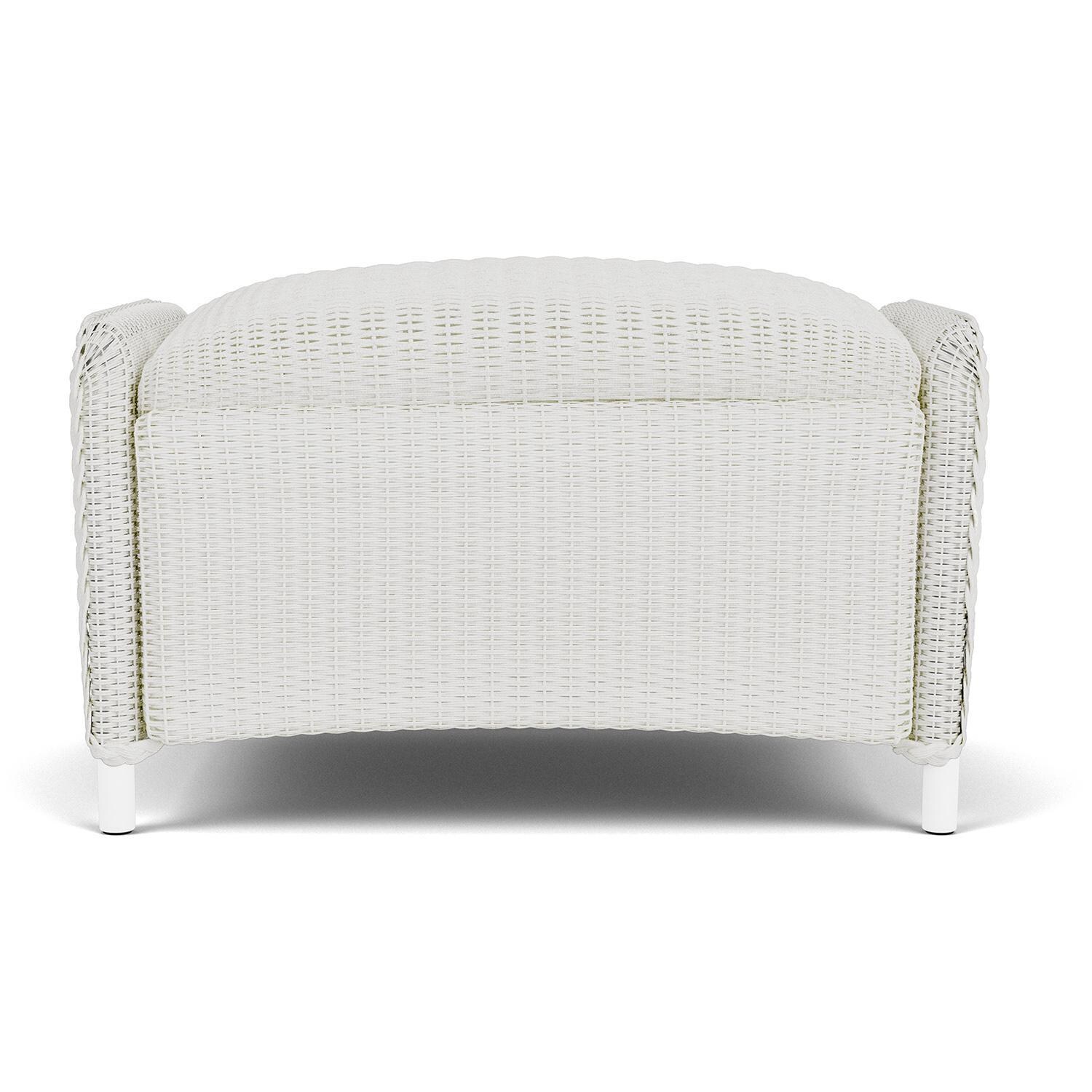 Lloyd Flanders Reflections 4-Piece Seating Set W/ Ottoman & End Table in Matte White Finish - Ottoman Front thumbnail