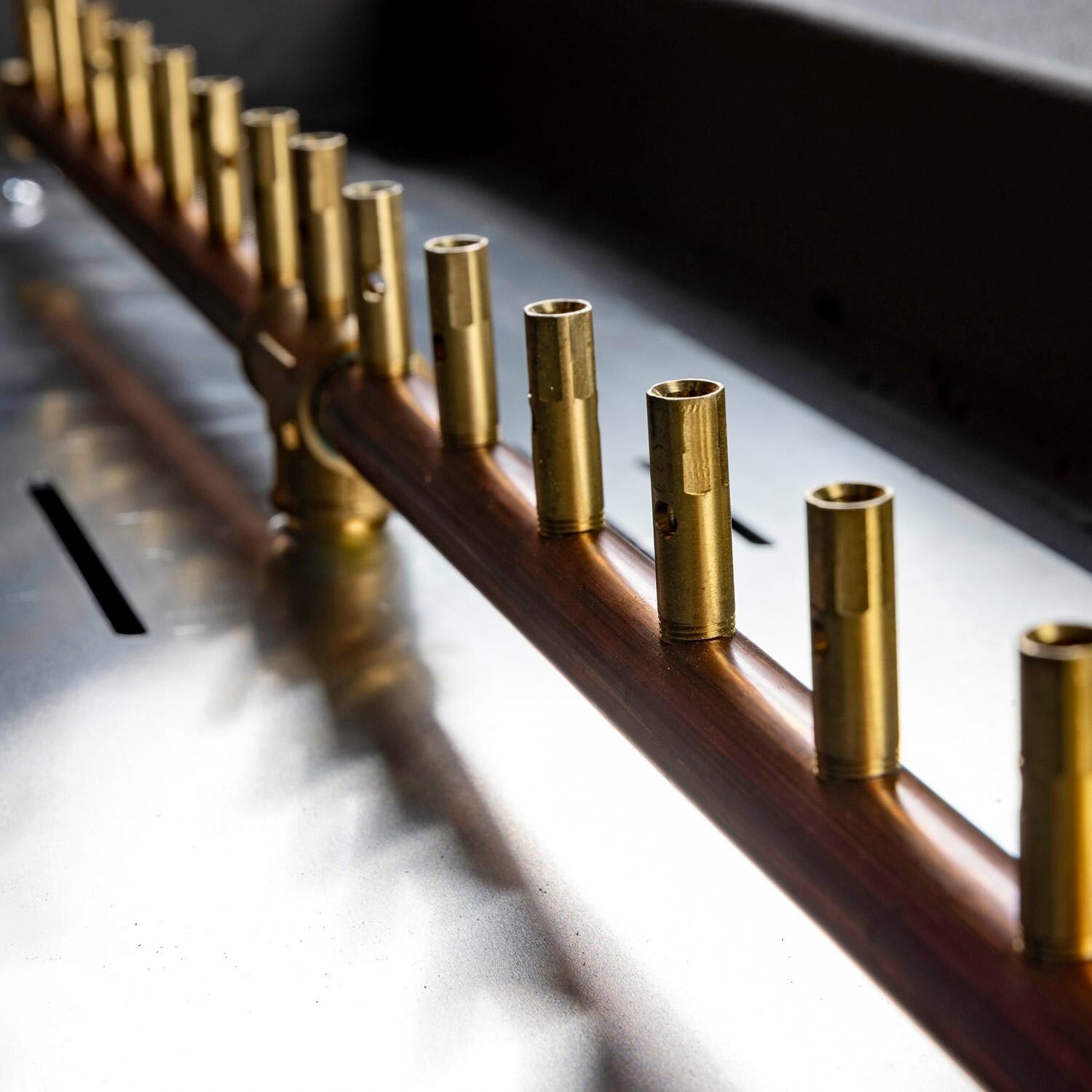 60 Inch Rectangular Concrete Natural Gas Fire Pit Table in Phantom By Blaze - Burner - Detail thumbnail