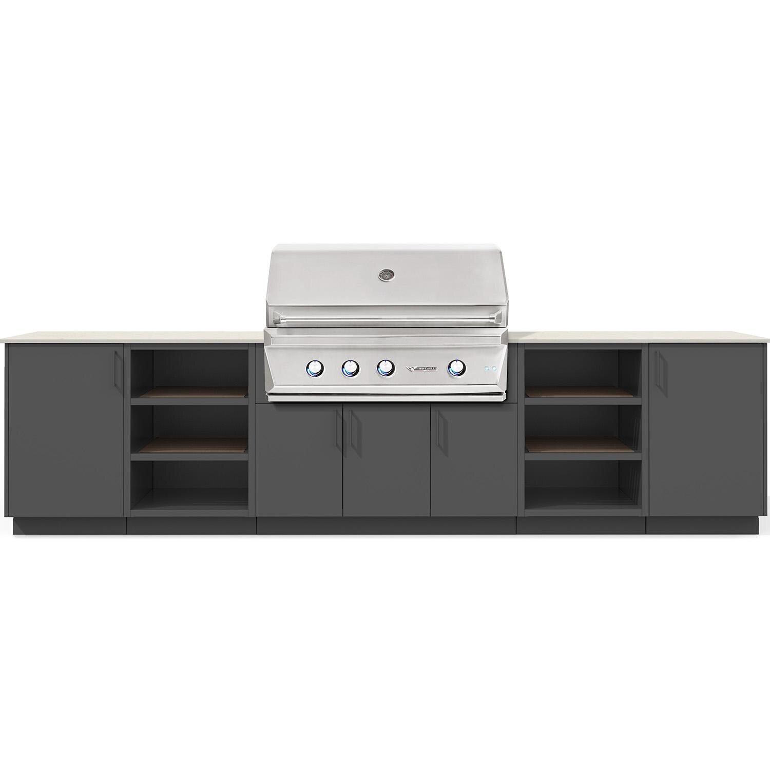 Urban Bonfire Savannah 42 Outdoor Kitchen w/ Twin Eagles Natural Gas Grill, Danae Dekton Countertop & Anthracite Finish - B-Savannah-42-TwinEagles-Danae-Anthracite