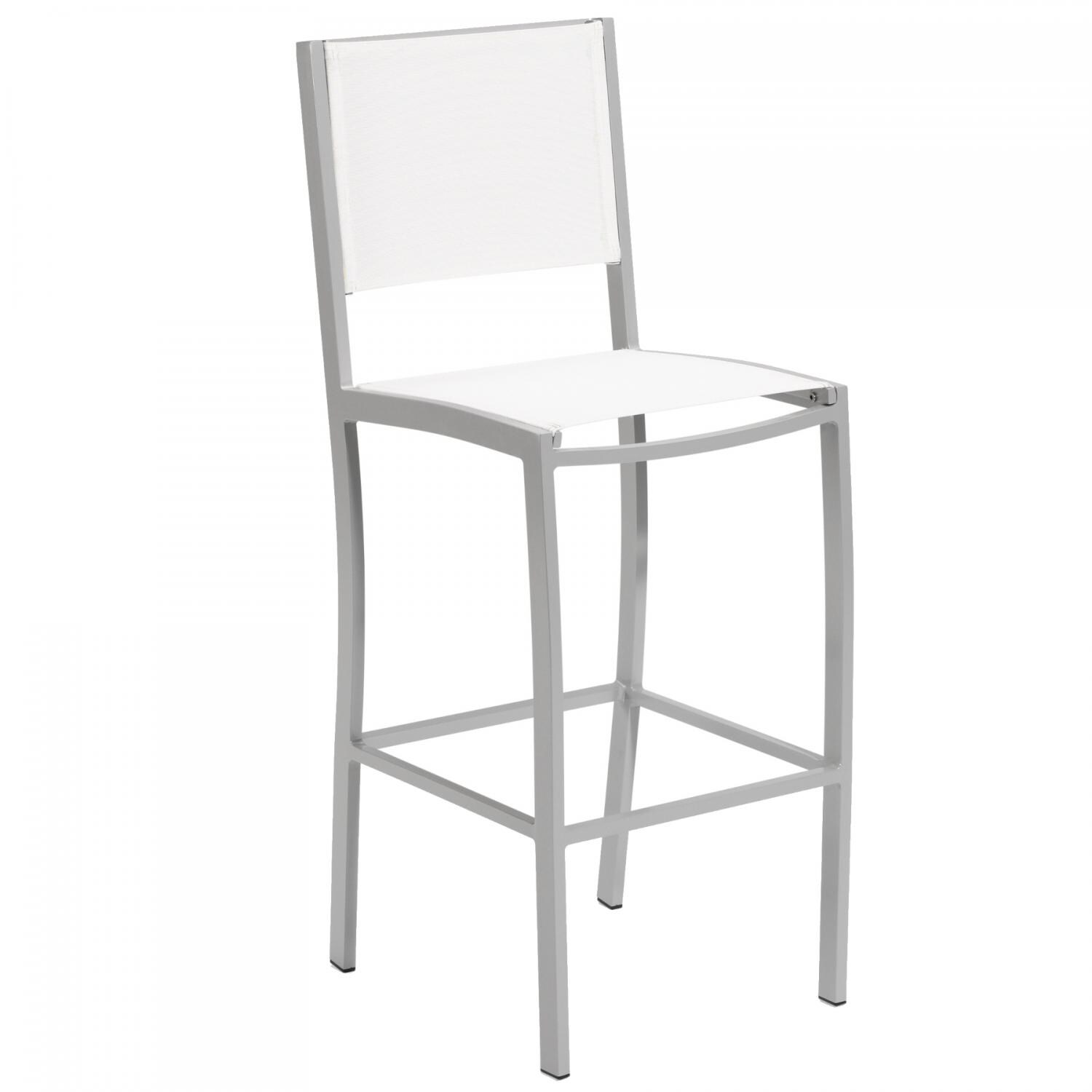 Travira Aluminum Patio Bar Stool - Natural Sling thumbnail