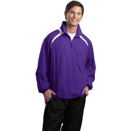 Sport-Tek Half-Zip Wind Shirt XS Purple/White