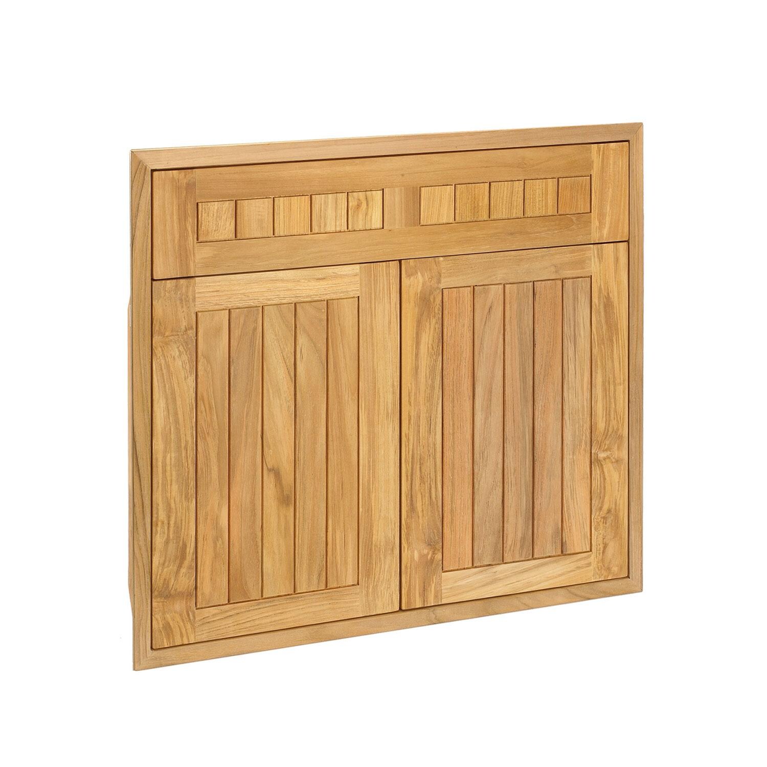 Pacific Teak 30 Inch Cottage Panel Double Access Door W/ False Drawer thumbnail