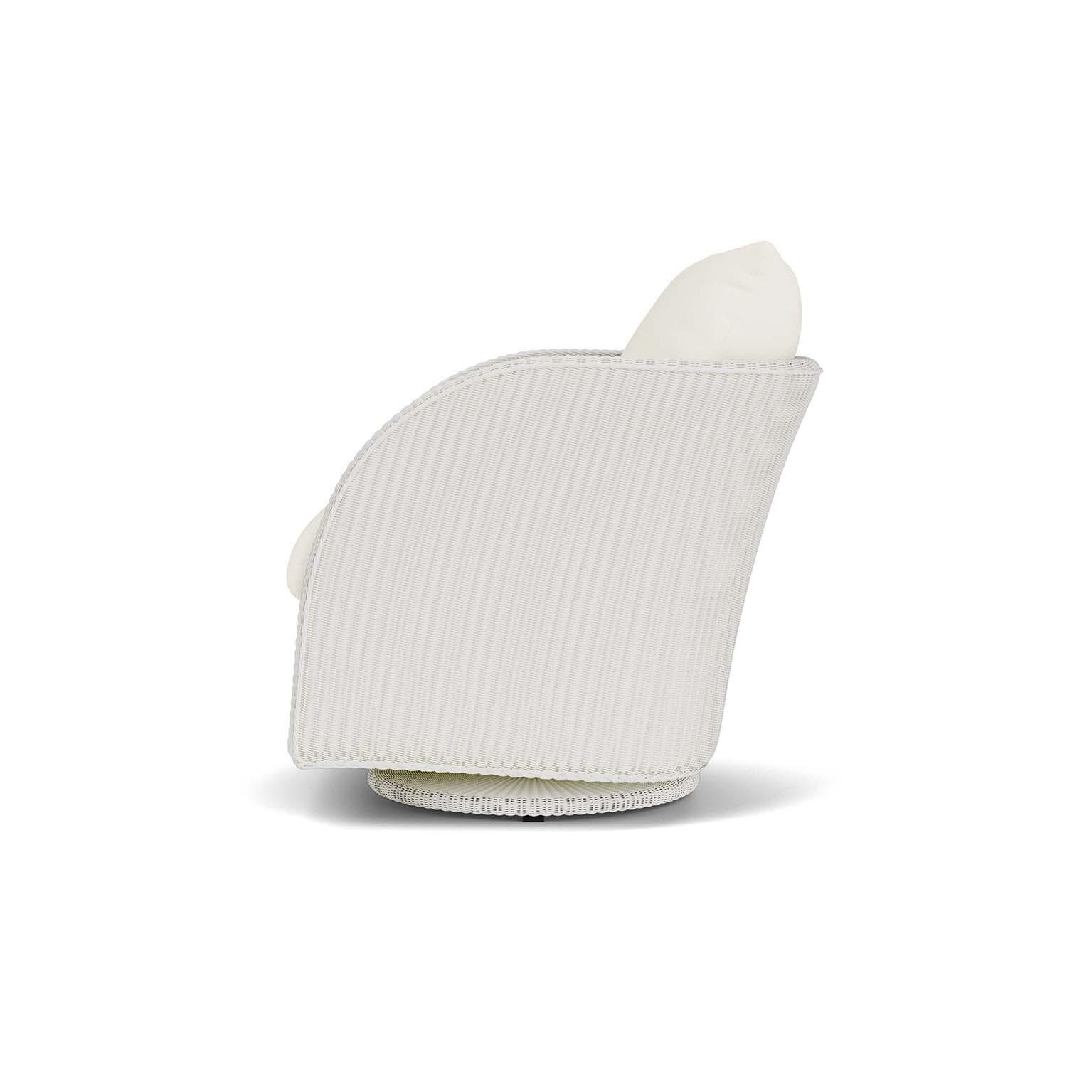 Lloyd Flanders Essence Swivel Glider Lounge Chair W/Sailcloth Salt Fabric - Matte White Finish - Side thumbnail