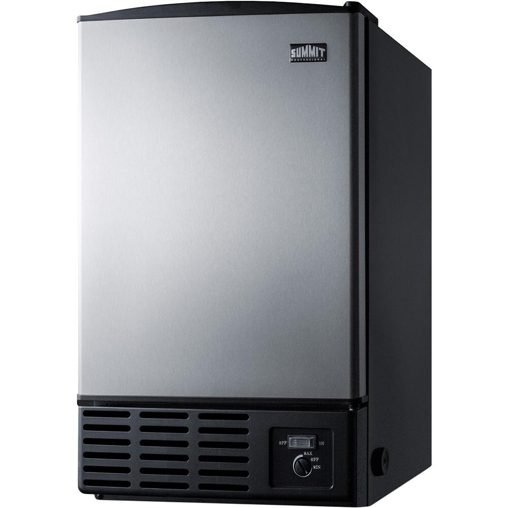 Summit 12 Lb. 15-Inch Built-In / Freestanding Ice Maker - Stainless Steel / Black Cabinet - BIM25
