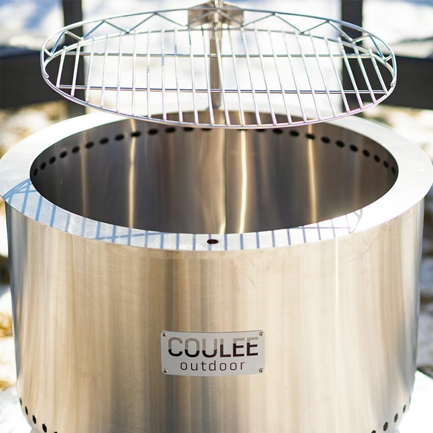 Coulee CCO-0025 Colorado XL Smokeless Portable Wood Burning Fire Pit - Grilling Grate Attached thumbnail