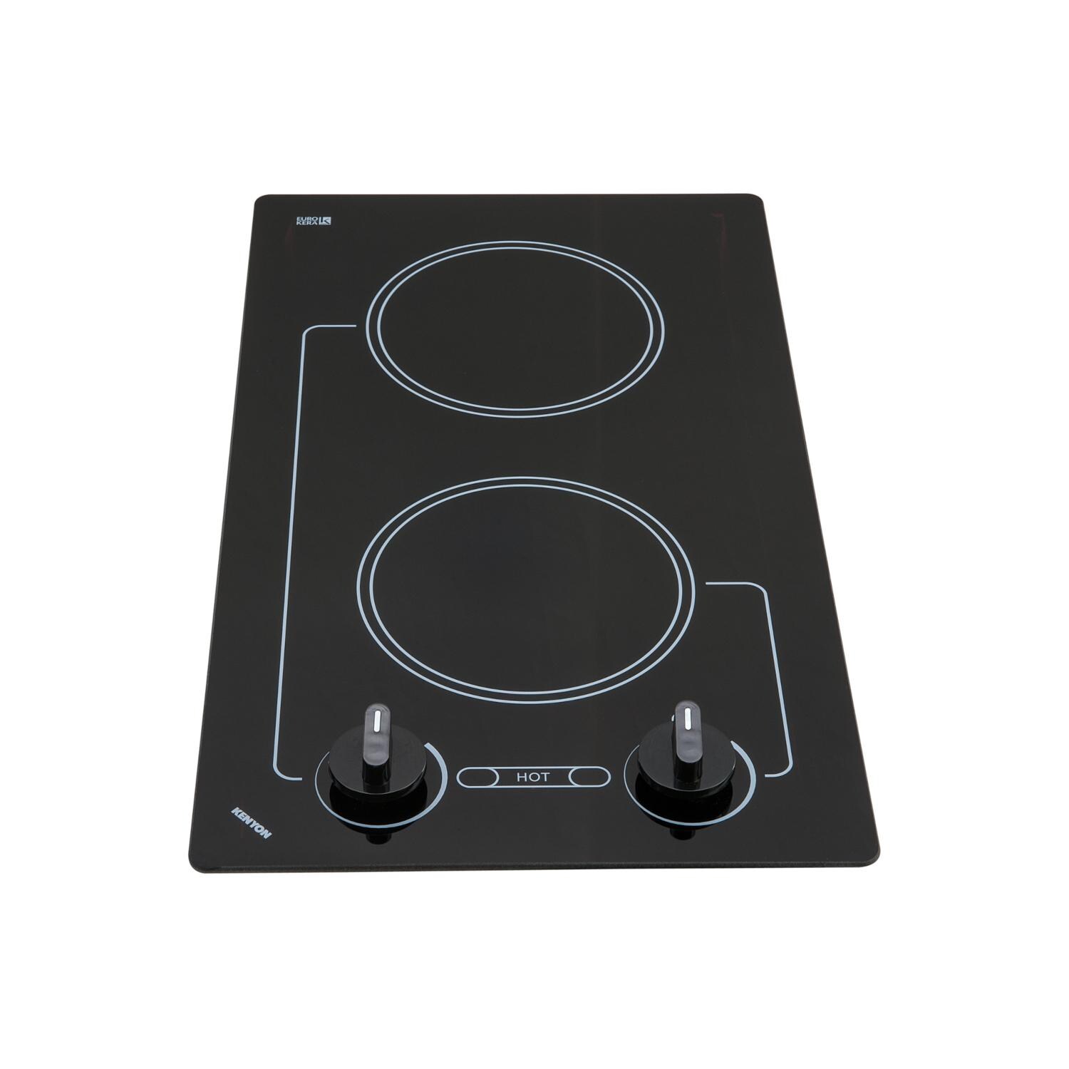 Kenyon B41602 240V Caribbean Trimline Built-In Electric Two Burner Cooktop - Front View Turned Off thumbnail