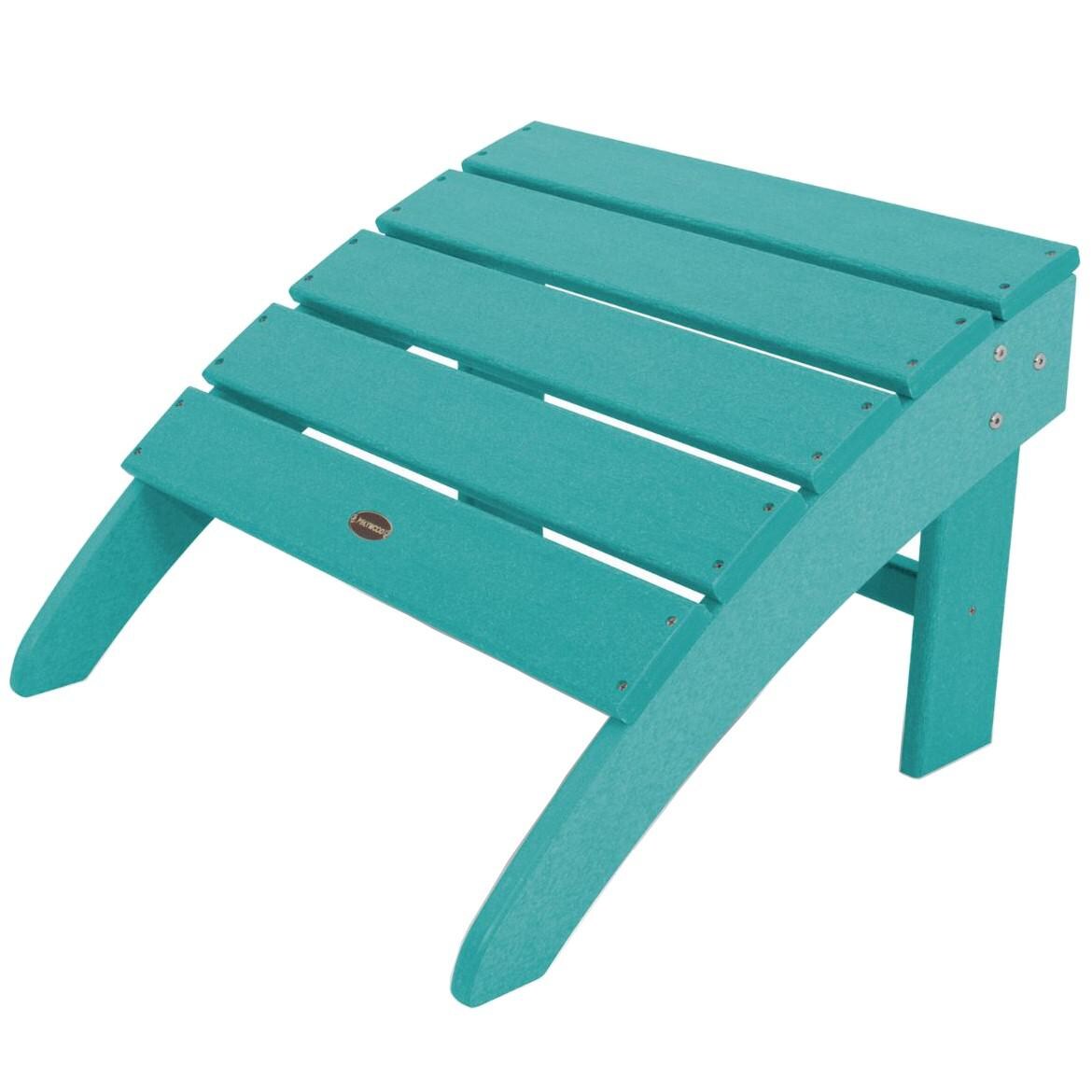 POLYWOOD South Beach Recycled Plastic Wood Patio Adirondack Ottoman - Aruba thumbnail
