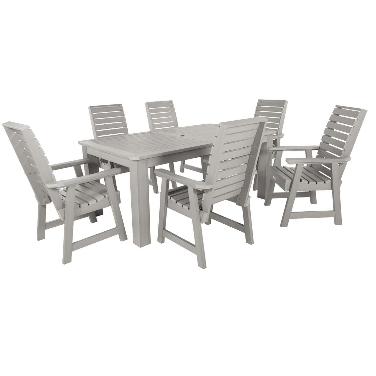 Elm Pointe 7 Pc Rectangular Dining Set in Harbor Gray By Lakeview Outdoor Designs - White Background thumbnail