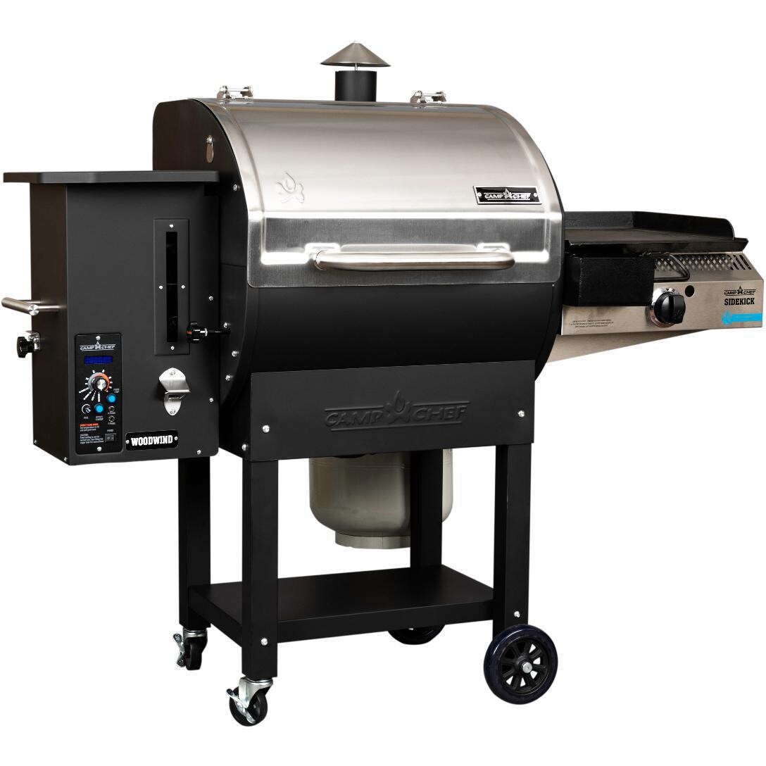 Camp Chef PG24SGWWSK Woodwind SG Pellet Grill With Propane Sidekick - Front View thumbnail
