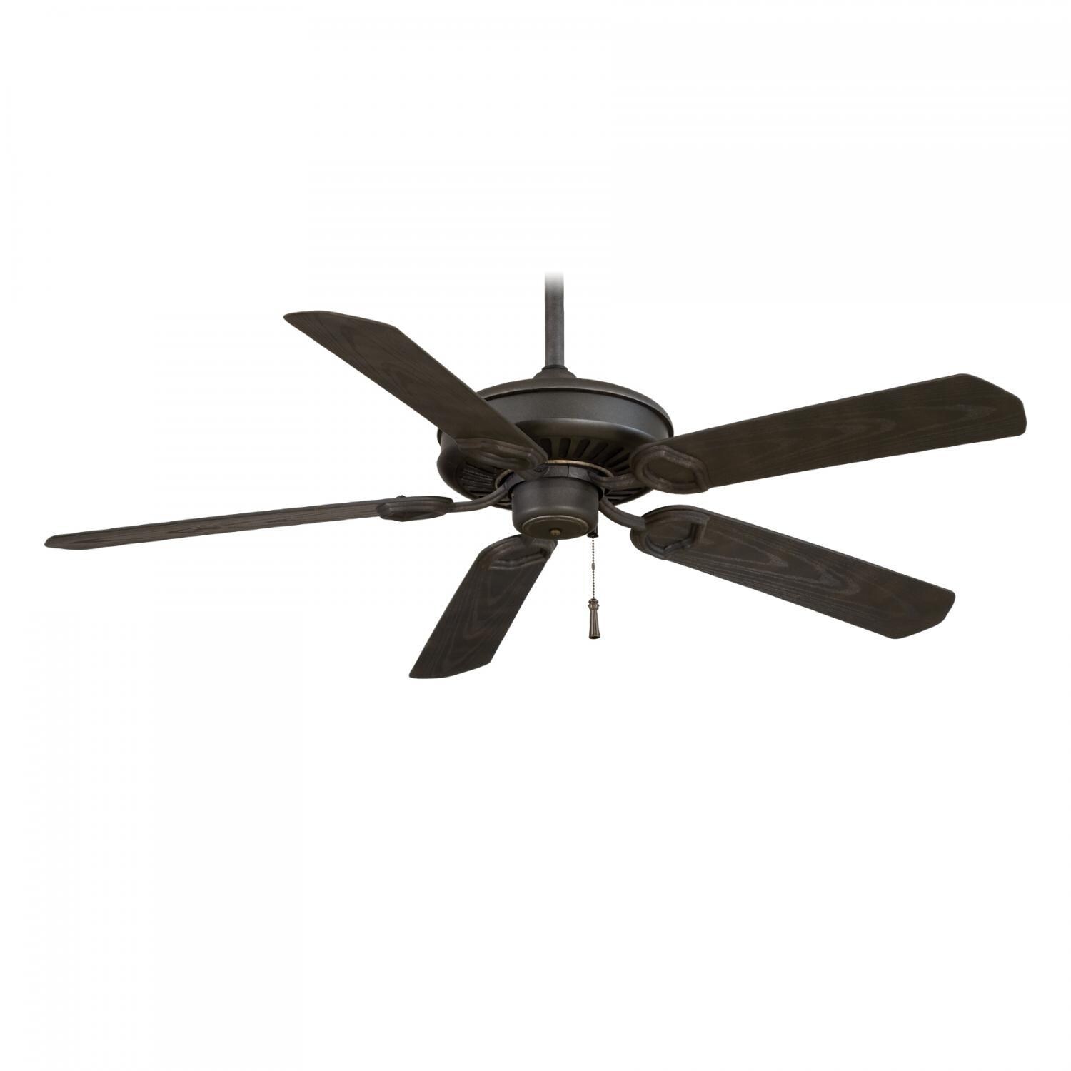 Minka-Aire F589-BI/AI Sundowner 54-Inch 5-Blade Ceiling Fan in Black Iron w/ Aged Iron Accents Finish & Black Iron Blades thumbnail