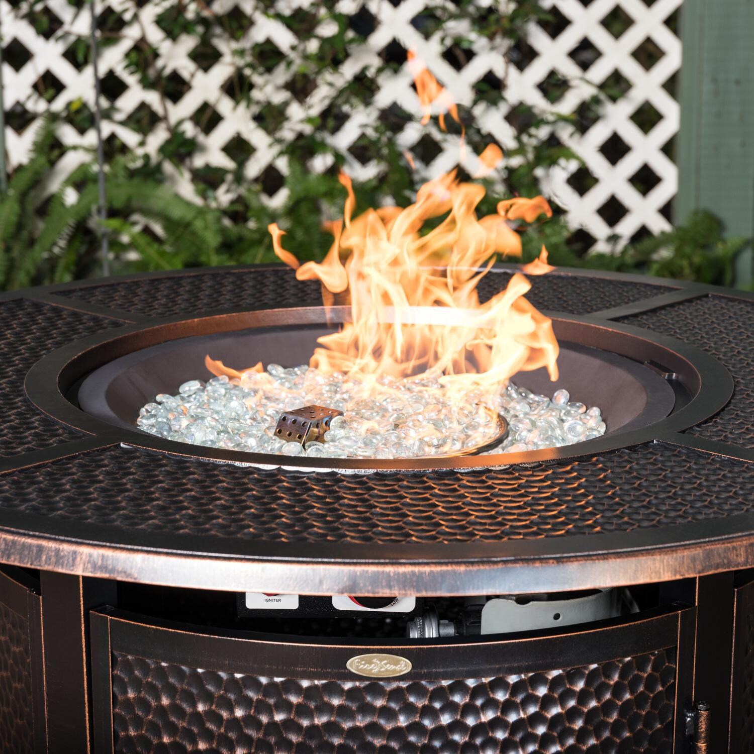 Ultimate Patio 62360-NG La flore 44-Inch Round Aluminum Natural Gas Fire Pit - Flames thumbnail