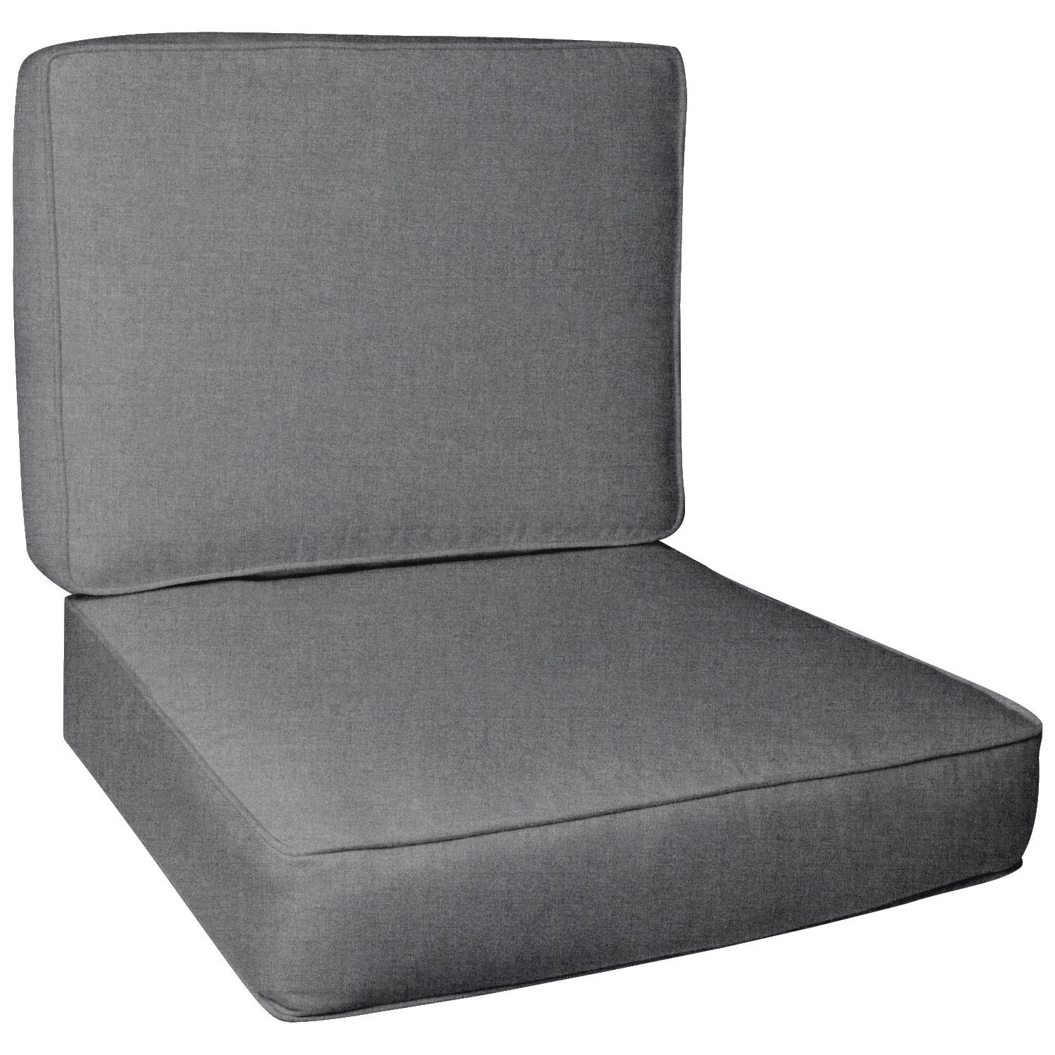 Sunbrella Cast Slate Small Outdoor Replacement Club Chair Cushion Set W/ Piping By UltimatePatio.com thumbnail