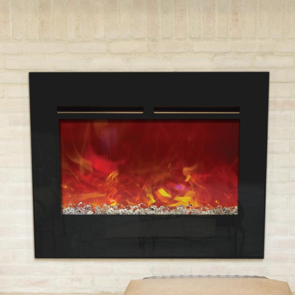 Amantii Zero Clearance Built In 30 Inch Electric Fireplace With Amantii Zero Clearance Built In 30 Inch Electric Fireplace With Black Glass Surround Zecl 3226 Gas Log Guys