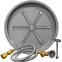 Firegear 25-Inch Round Burning Spur Propane Gas Fire Pit Burner Kit - Match Light Ignition